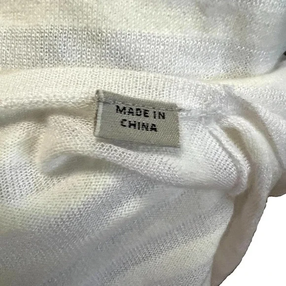 All Saints White Drape Front Blouse Tonal Stripe Size XS EUC - Picture 3 of 9